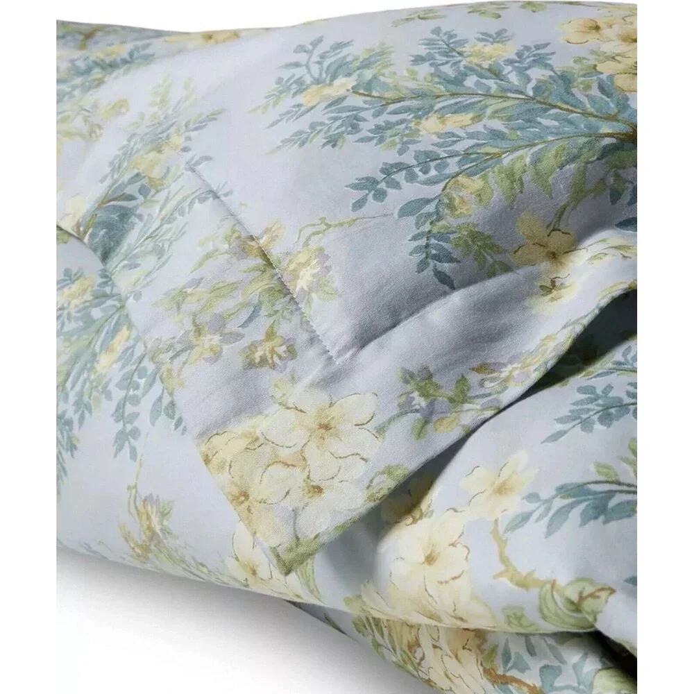 LAUREN RALPH LAUREN Sadie Floral 3-Pc. Comforter Set King $385 Cotton Blue READ